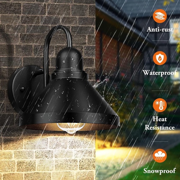 Brightever Gooseneck Light Fixtures Farmhouse Black Wall Sconce Set of 2 New - Picture 4 of 13